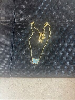Kendra Scott Gold Necklace with Light Blue Butterfly Charm